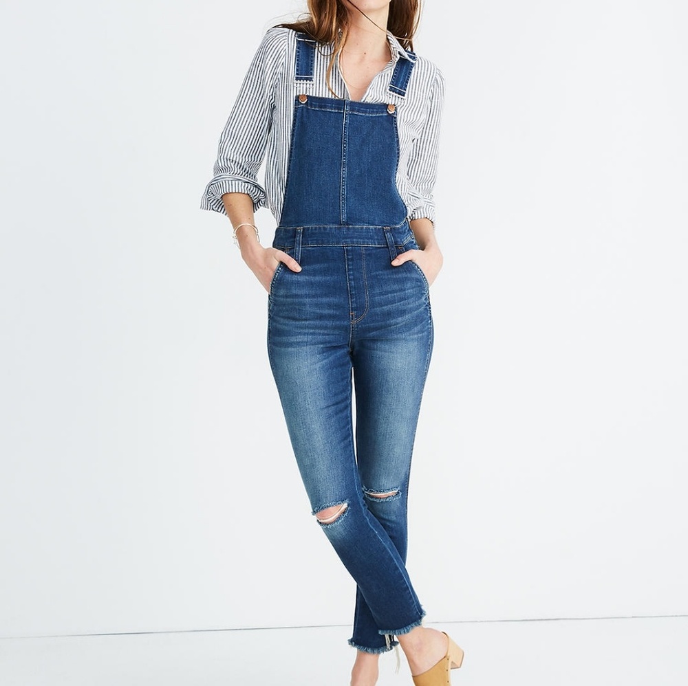 NWT MADEWELL women's Overall Jeans Denim sz L -G10